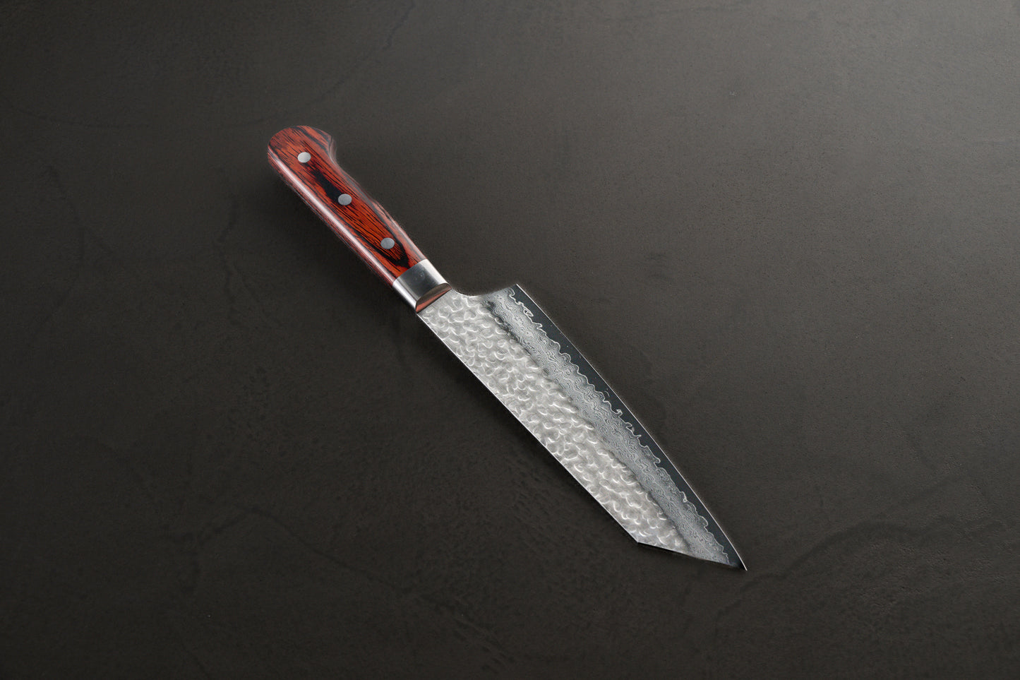 堺孝行|33層槌目ダマスカス|三徳包丁|180mm|マホガニ