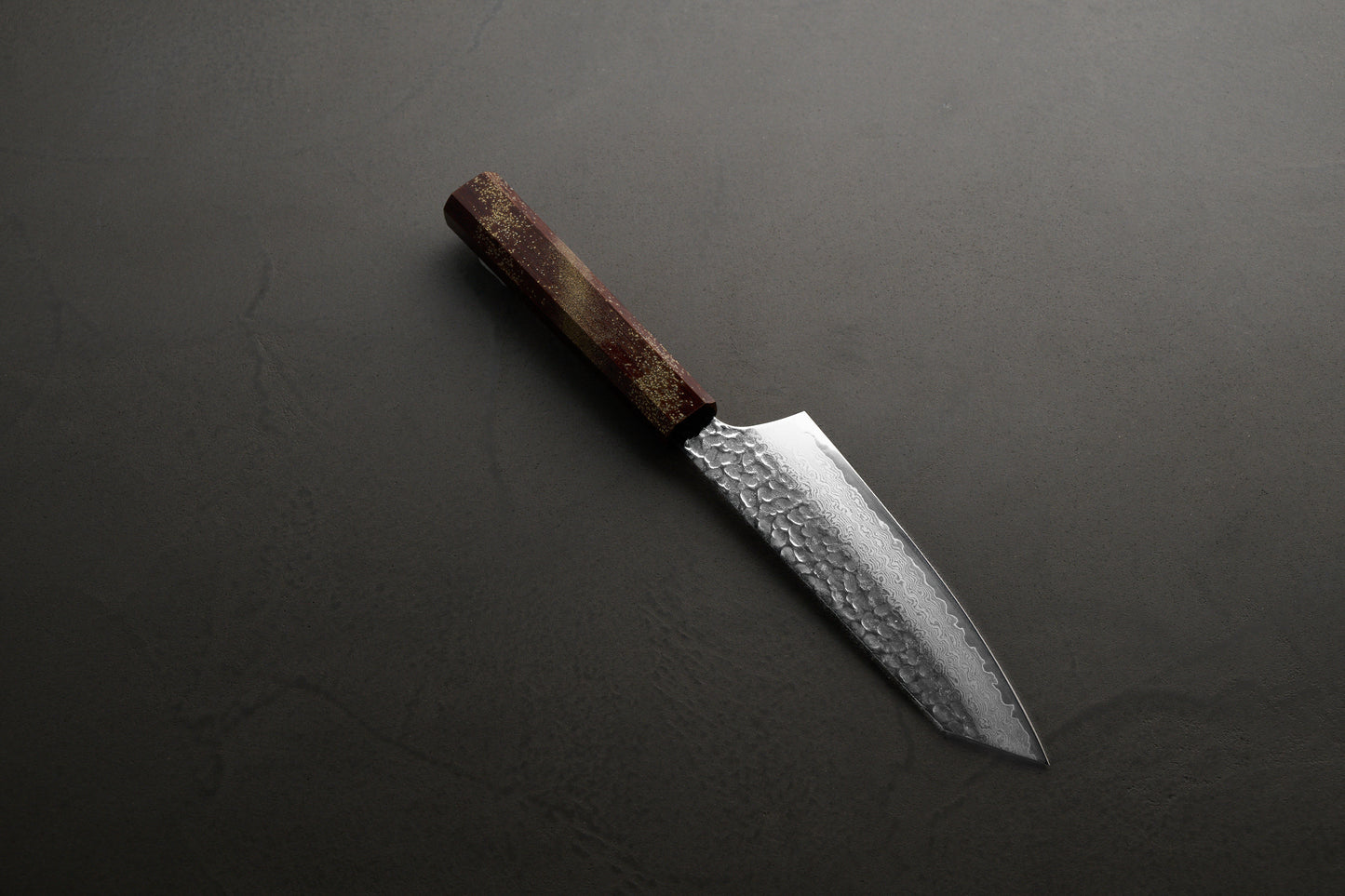 堺孝行|33層ダマスカス樫漆|剣型三徳包丁|160mm|星連