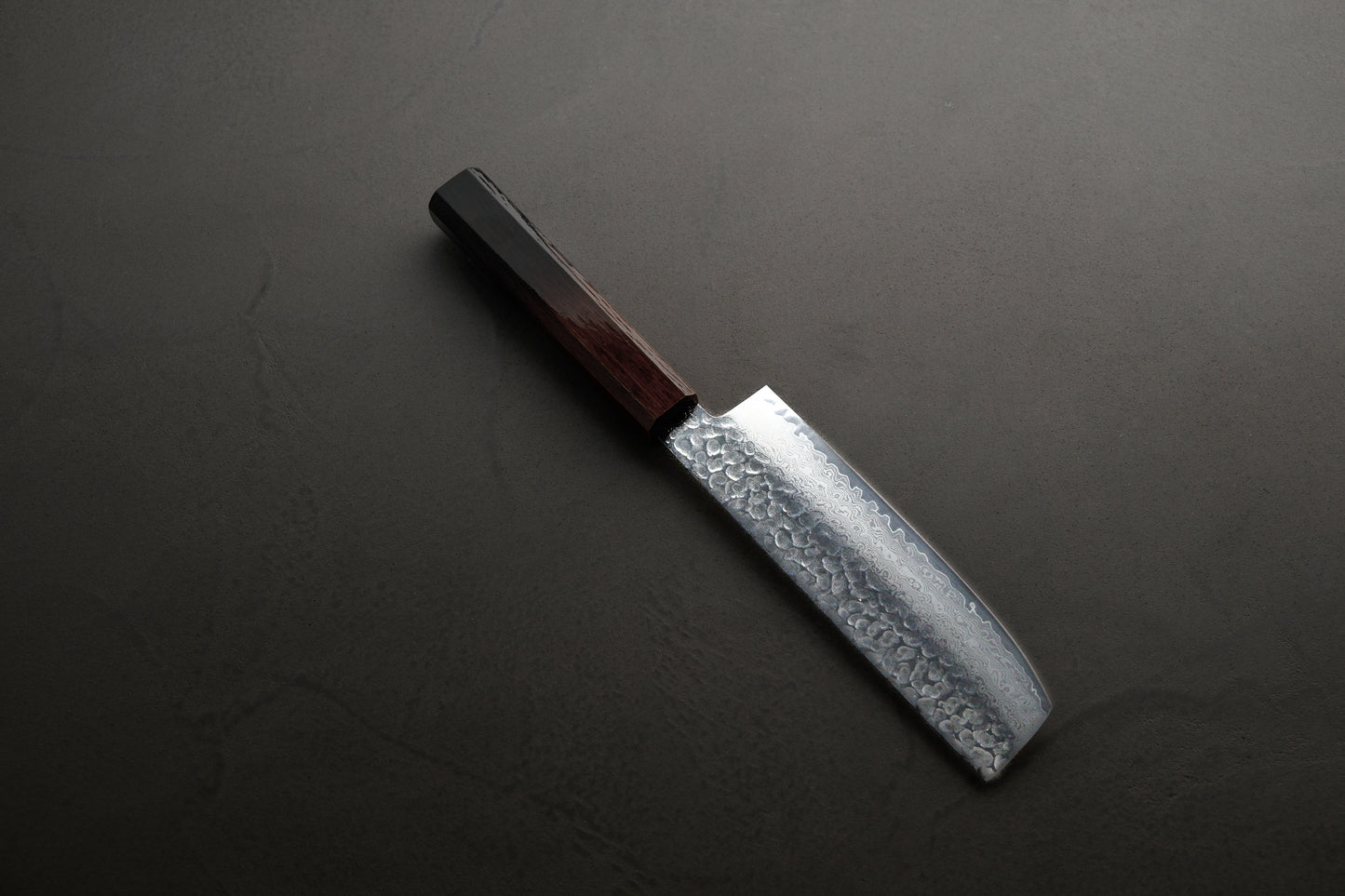 堺孝行|33層ダマスカス樫漆|和菜切包丁|160mm|焼漆莉