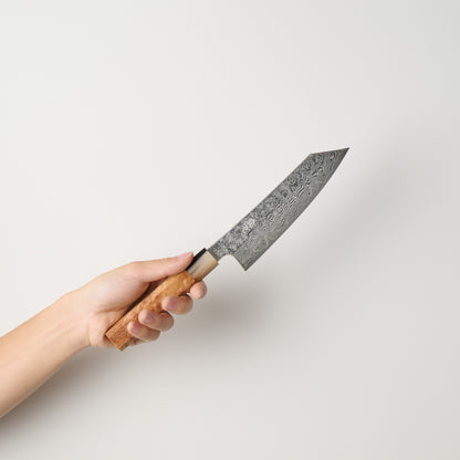 猿九｜焔雲｜三徳包丁｜165mm｜花梨瘤