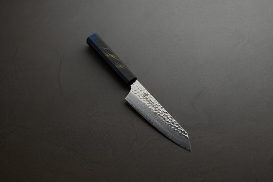 堺孝行｜33層ダマスカス樫漆｜剣型三徳包丁｜160mm｜彩石