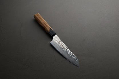 堺孝行｜33層ダマスカス樫漆｜剣型三徳包丁｜160mm｜黒伸