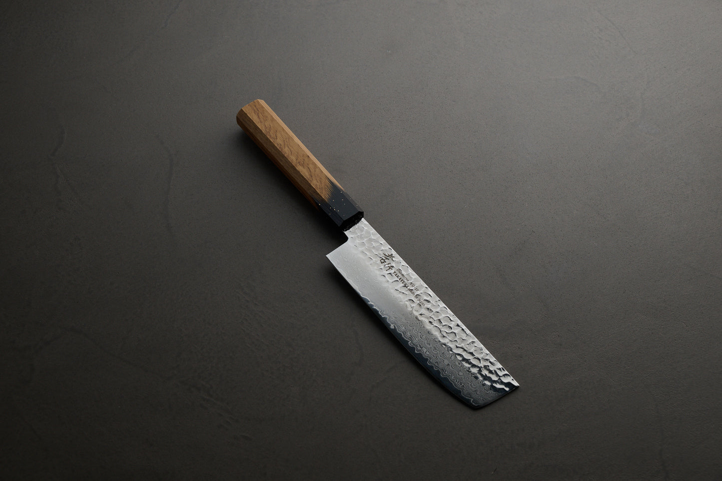 堺孝行｜33層ダマスカス樫漆｜和菜切包丁｜160mm｜黒伸