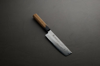 堺孝行｜33層ダマスカス樫漆｜和菜切包丁｜160mm｜黒伸