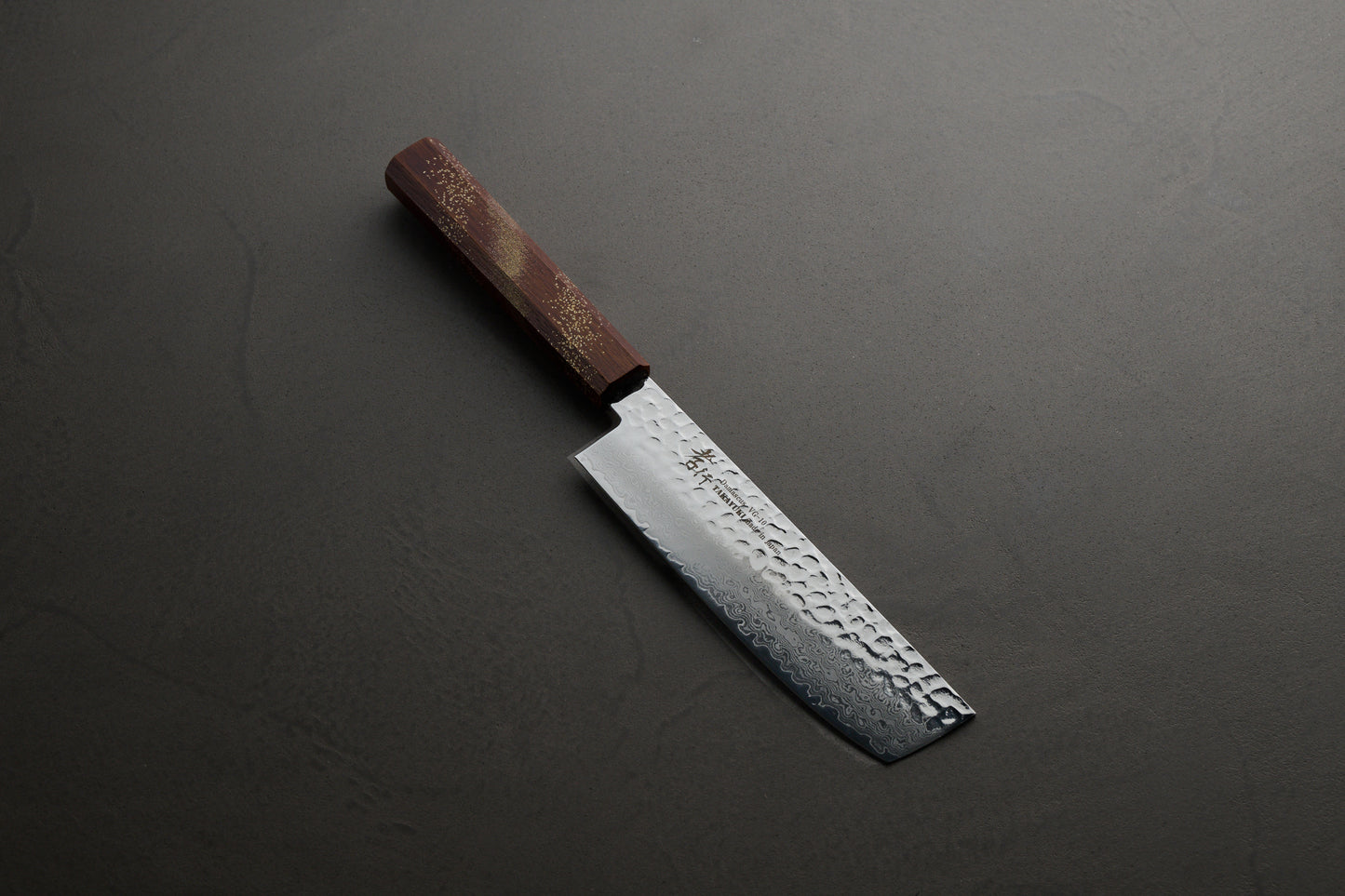 堺孝行｜33層ダマスカス樫漆｜和菜切包丁｜160mm｜星連