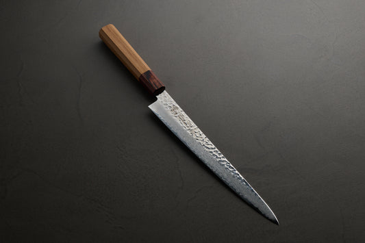 堺孝行｜33層槌目ダマスカス和式｜和筋引包丁｜240mm｜ケヤキ