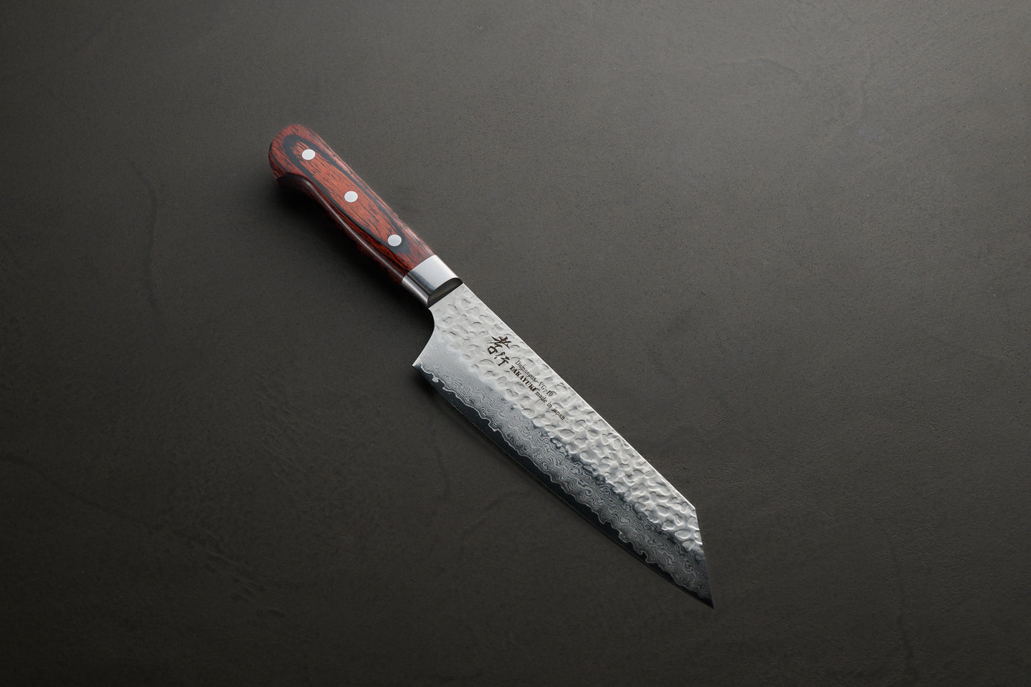 堺孝行｜33層槌目ダマスカス｜三徳包丁｜180mm｜マホガニ