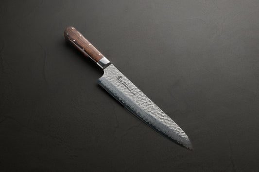 堺孝行｜33層槌目ダマスカス杉原モデル｜牛刀｜240mm｜デザートアイアンウッド