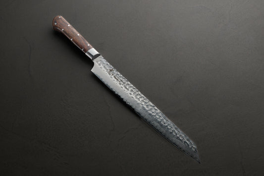 堺孝行｜33層槌目ダマスカス杉原モデル｜剣型柳刃包丁｜ 270mm｜デザートアイアンウッド