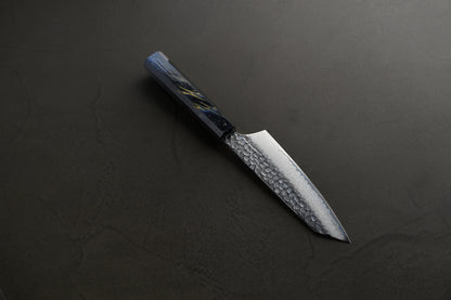 堺孝行｜33層ダマスカス樫漆｜剣型三徳包丁｜160mm｜彩石