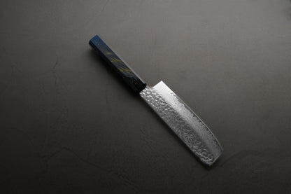堺孝行｜33層ダマスカス樫漆｜和菜切包丁｜160mm｜彩宇