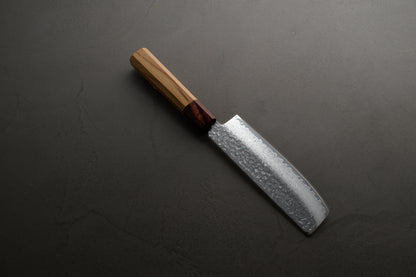 堺孝行｜33層槌目ダマスカス和式｜和菜切包丁｜160mm｜ケヤキ