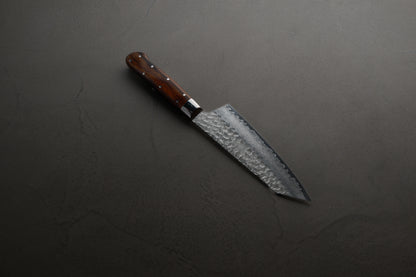 堺孝行｜33層槌目ダマスカス杉原モデル｜剣型三徳包丁｜160mm｜デザートアイアンウッド