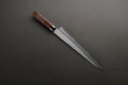 堺孝行｜33層槌目ダマスカス杉原モデル｜筋引包丁｜240mm｜デザートアイアンウッド