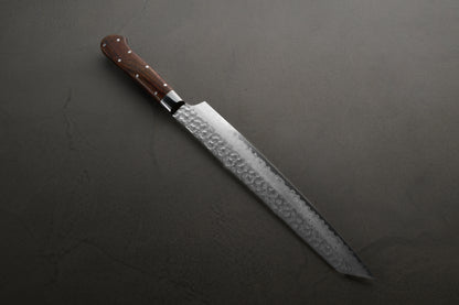 堺孝行｜33層槌目ダマスカス杉原モデル｜剣型柳刃包丁｜ 270mm｜デザートアイアンウッド