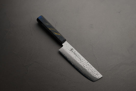 堺孝行｜33層ダマスカス樫漆｜和菜切包丁｜160mm｜彩宇