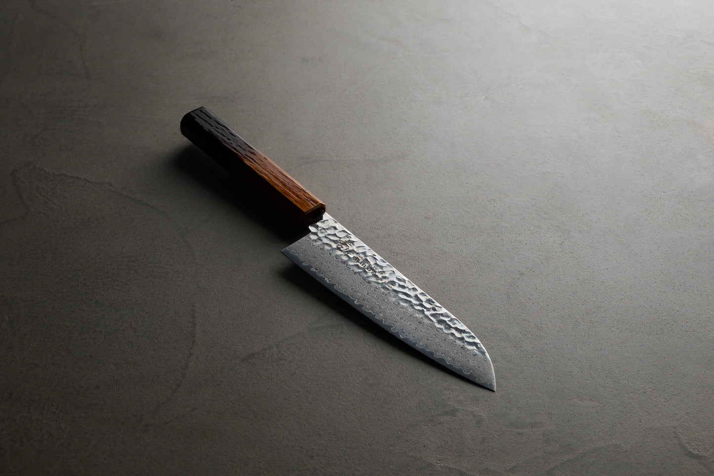 堺孝行｜33層ダマスカス樫漆｜和三徳包丁｜170mm｜焼漆莉