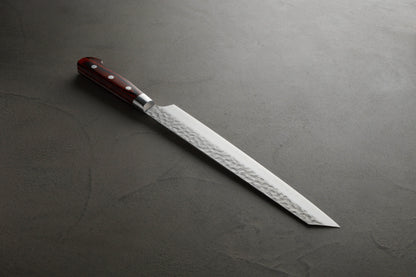 堺孝行｜33層槌目ダマスカス｜剣型柳刃包丁｜270mm｜マホガニ