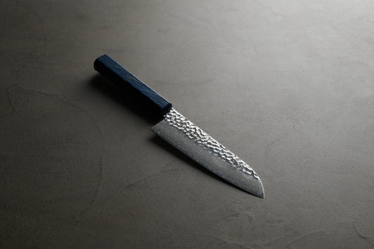 堺孝行｜33層ダマスカス樫漆｜和三徳包丁｜170mm｜彩石