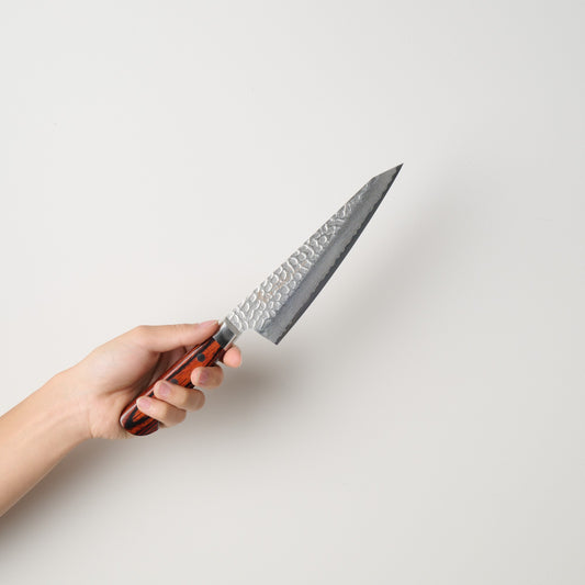 堺孝行｜33層ダマスカス槌目｜サバキ東型（骨スキ包丁）｜180mm｜マホガニ