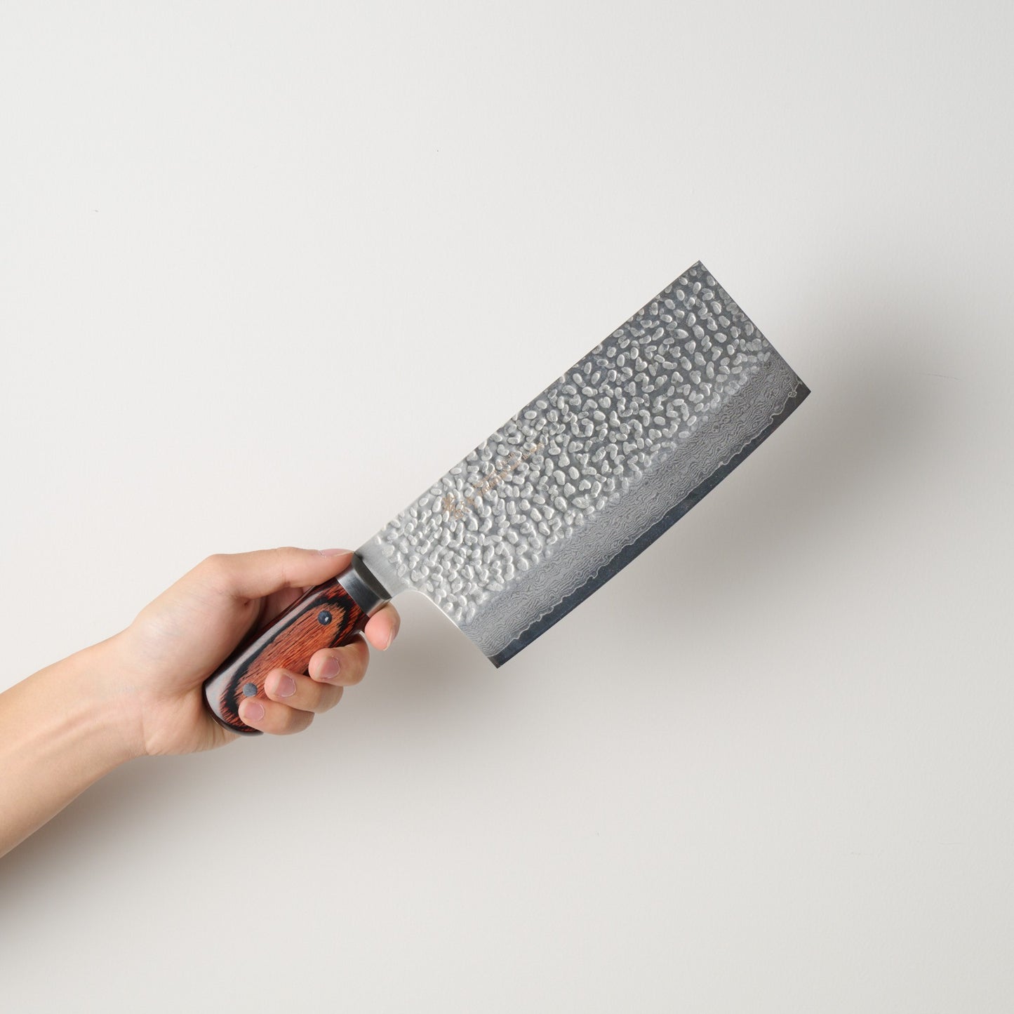 堺孝行｜33層槌目ダマスカス｜中華包丁｜195mm｜マホガニ