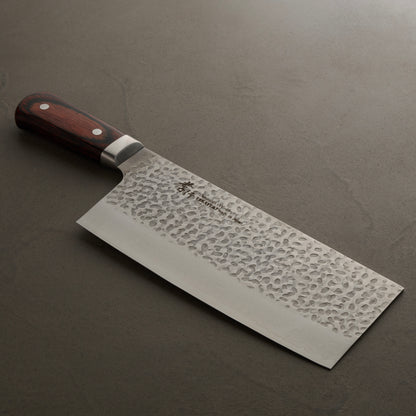 堺孝行｜33層槌目ダマスカス｜中華包丁｜195mm｜マホガニ